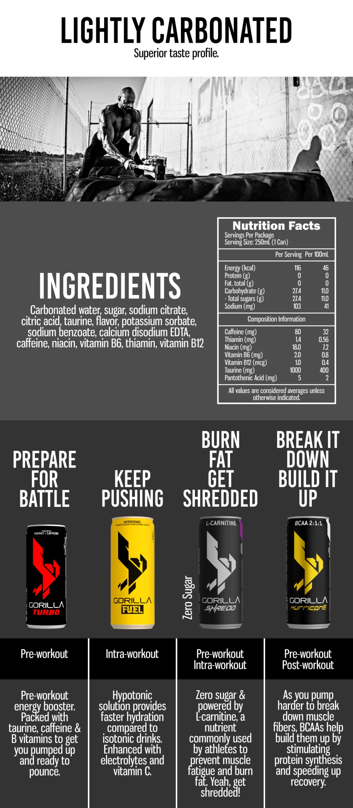 GORILLA Turbo Fruit Overload, 24 x 250mL Cans – product details