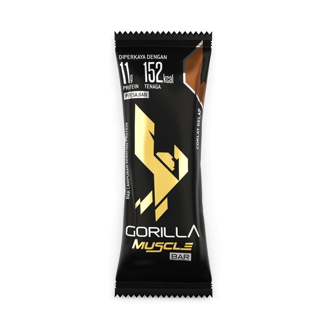 GORILLA Muscle Bar Dark Chocolate, front of pack