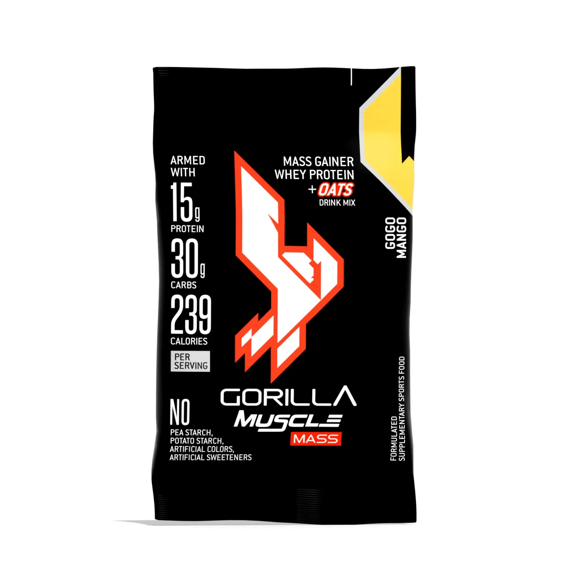 GORILLA Muscle Mass Gainer Gogo Mango On-The-Go x 10 Sachets/Box