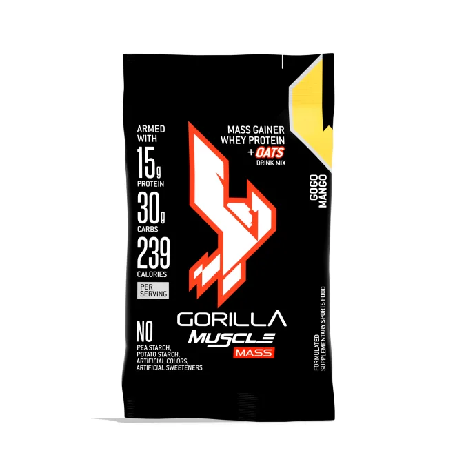 GORILLA Muscle Mass Gainer Gogo Mango On-The-Go x 10 Sachets/Box